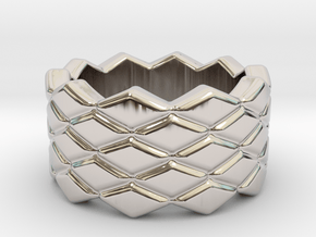 Rhombus Ring 19 – Italian Size 19 in Platinum