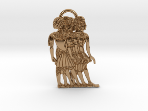 Ancient Nubian Women Pendant in Polished Brass