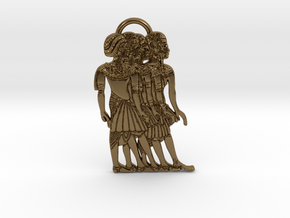 Ancient Nubian Women Pendant in Polished Bronze