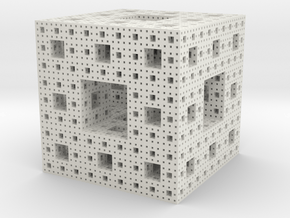 Sierpinski Cube in White Natural Versatile Plastic