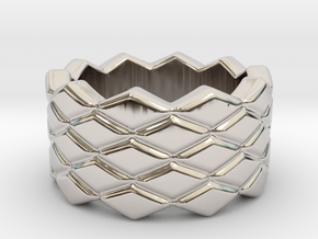 Rhombus Ring 21 – Italian Size 21 in Platinum