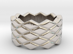 Rhombus Ring 22 – Italian Size 22 in Platinum