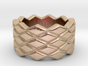 Rhombus Ring 22 – Italian Size 22 in 14k Rose Gold Plated Brass