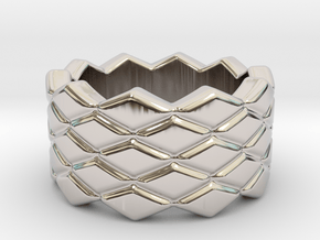 Rhombus Ring 24 – Italian Size 24 in Platinum