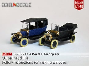 SET 2x Ford Model T (British N 1:148) in Tan Fine Detail Plastic