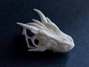 Small Dragon Skull in White Natural Versatile Plastic