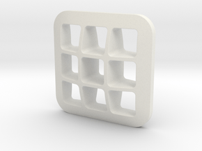 Grid Cube in White Natural Versatile Plastic