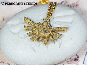 Pendant - Hylian Crest (No Base) in Polished Gold Steel