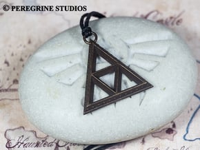 Pendant - TriForce (Bumps) in Polished Bronze Steel