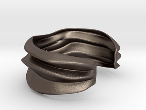Lunar | Unisex Bracelet  in Polished Bronzed Silver Steel: Medium