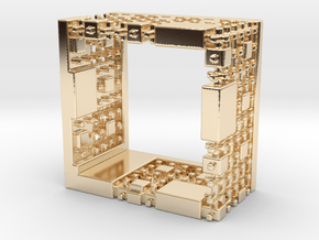 Menger Mondrian Matrix Ring in 14k Gold Plated Brass
