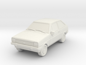 1:87 Ford fiesta mk 1 ho scale hollow 1-mm in White Natural Versatile Plastic
