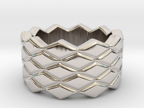 Rhombus Ring 32 – Italian Size 32 in Platinum