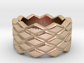 Rhombus Ring 32 – Italian Size 32 in 14k Rose Gold Plated Brass