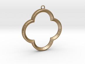 Quatrefoil Pendant Large in Polished Gold Steel