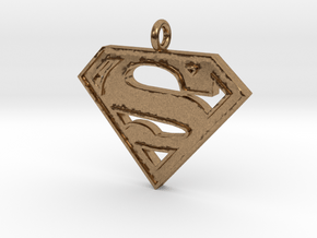 Superman Necklace in Natural Brass