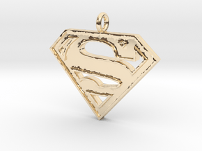 Superman Necklace in 14K Yellow Gold