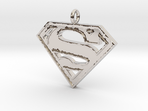 Superman Necklace in Rhodium Plated Brass