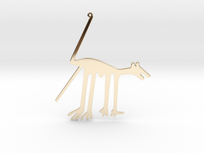 Nazca: The Dog in 14k Gold Plated Brass