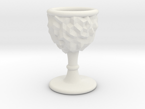 DRAW goblet - inverted geode with stem in White Natural Versatile Plastic: Small