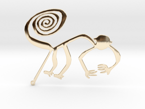 Nazca: The Monkey in 14k Gold Plated Brass