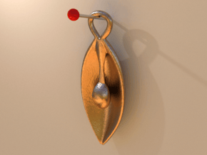 Love Pearl Pendant in Polished Gold Steel