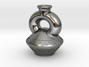 (1/4 Scale) Peruvian themed bottle in Polished Silver