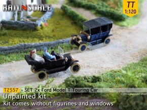 SET 2x Ford Model T (TT 1:120) in Tan Fine Detail Plastic
