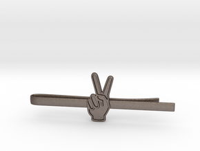 Peace Clip in Polished Bronzed Silver Steel