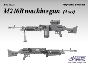 1/35 M240B machine gun (4 set) in Tan Fine Detail Plastic
