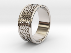  Wedding ring Slavic style in Rhodium Plated Brass: 5.5 / 50.25