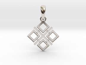 Makosh slavic simbol (Mother's amulet) in Rhodium Plated Brass