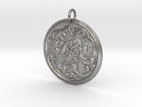 Norse Dear Medallion in Natural Silver