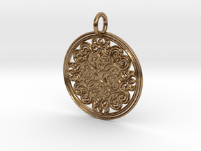 Celtic Shield pendant (precious metals) in Natural Brass