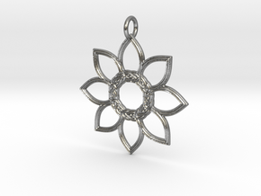 Celtic Flower Pendant in Natural Silver