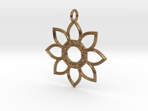 Celtic Flower Pendant in Natural Brass