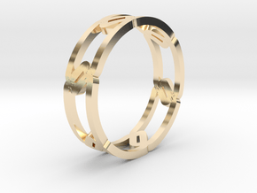 Unique Link Ring  in 14k Gold Plated Brass