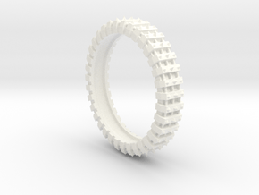 Spiked Gear Ring - Size 8 in White Processed Versatile Plastic