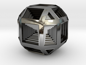 Hypno Cube in Fine Detail Polished Silver