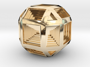 Hypno Cube in 14K Yellow Gold