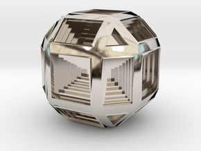 Hypno Cube in Rhodium Plated Brass