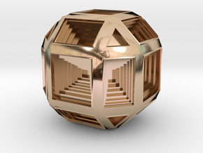 Hypno Cube in 14k Rose Gold Plated Brass