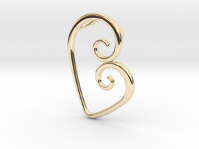 Swirl Heart Pendant - Original Reproduction in 14K Yellow Gold