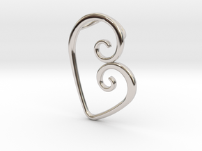 Swirl Heart Pendant - Original Reproduction in Platinum