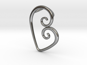 Swirl Heart Pendant - Original Reproduction in Polished Silver