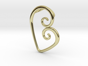 Swirl Heart Pendant - Original Reproduction in 18k Gold Plated Brass