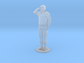 Male Soldier Salute (1/48) in Smooth Fine Detail Plastic