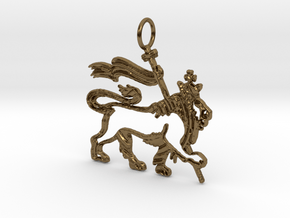 Lion of Ja Pendant in Polished Bronze