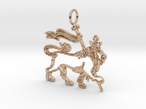 Lion of Ja Pendant in 14k Rose Gold Plated Brass
