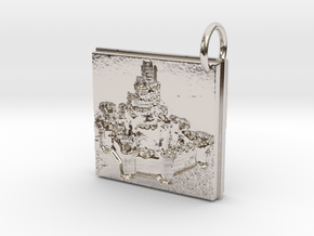 Enchanted Storybook Castles Keychain in Rhodium Plated Brass
